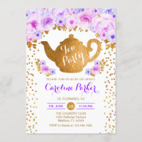 Tea Party Anniversaire - Gold White Purple