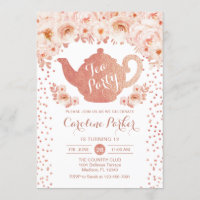 Tea Party Anniversaire - Rose Gold White