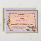 Invitation Tea Party après-midi Bachelorette violet Invitatio (Devant / Derrière)