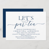 Invitation Tea Party après-midi, Mariée à être, Fête des mari (Devant / Derrière)