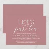 Invitation Tea Party après-midi, Mariée à être, Fête des mari (Devant / Derrière)