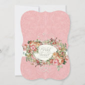 Invitation Tea Party Aquarelle Rose élégante fête d'anniversa (Dos)