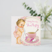 Invitation Tea Party baby shower (Debout devant)
