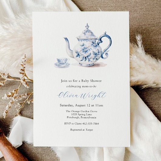 Invitation Tea Party baby shower