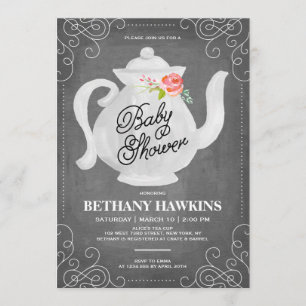 Invitation Tea Party baby shower   Baby shower
