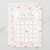 Invitation Tea Party Baby shower Bingo Game Card (Devant)