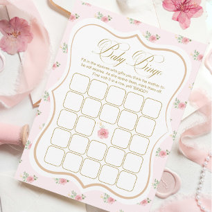 Invitation Tea Party Baby shower Bingo Game Card