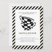Invitation Tea Party Baby shower classique (Devant)