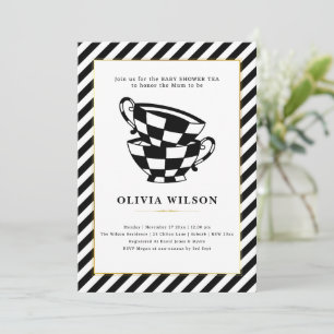 Invitation Tea Party Baby shower classique