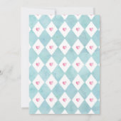 Invitation Tea Party Baby shower fille roses roses rose bébé (Dos)