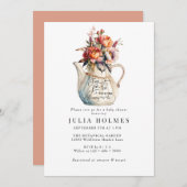 Invitation Tea Party | Baby shower Floral Classic (Devant / Derrière)