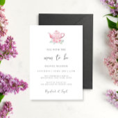 Invitation Tea Party Baby shower Mini Teapot rose