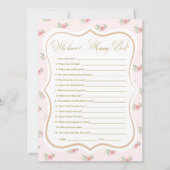 Invitation Tea Party Baby shower qui connaît maman Game Card (Devant)