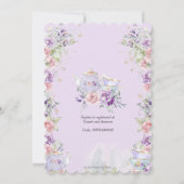 Invitation Tea Party Baby shower rose violet (Dos)