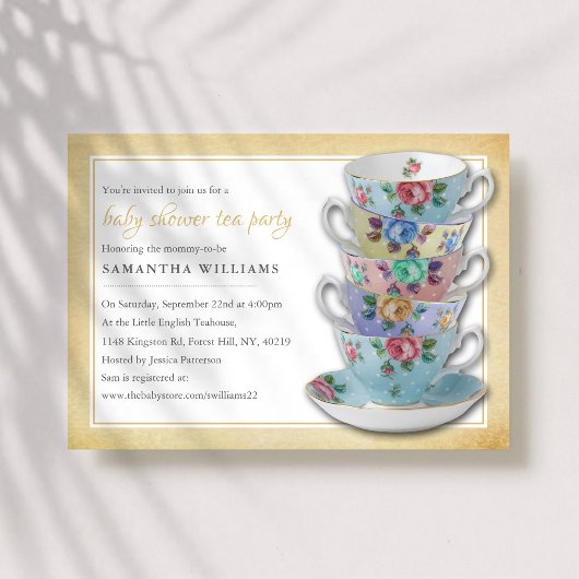 Invitation Tea Party Baby shower Tea Party vintage