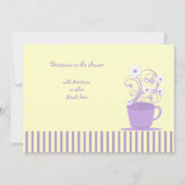 Invitation Tea Party Baby shower violet et jaune (Dos)