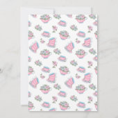 Invitation Tea Party bleu rose floral fête d'anniversaire (Dos)