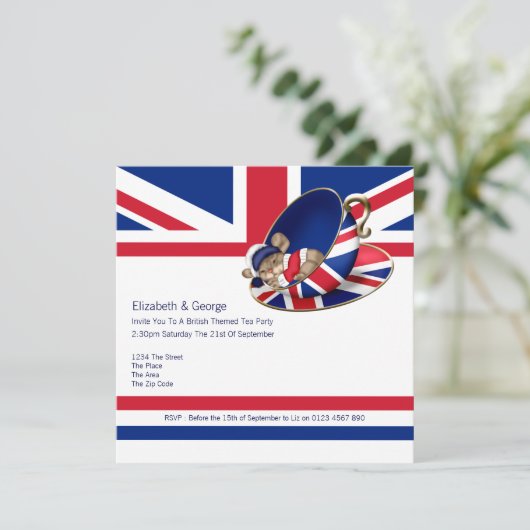 Invitation Tea Party britannique (Debout devant)