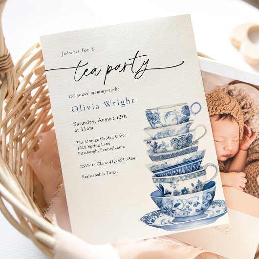 Invitation Tea Party Chinoiserie Baby shower