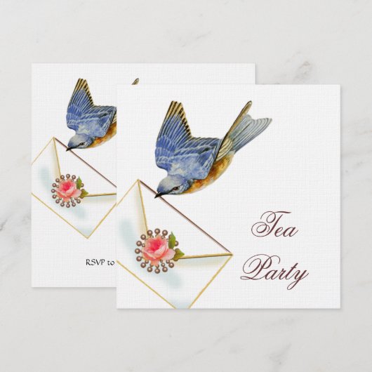 Invitation Tea Party de Bluebird (Devant / Derrière)