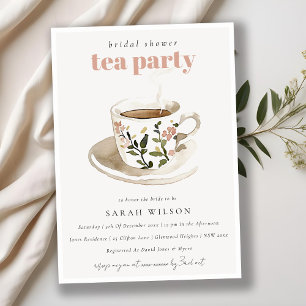 Invitation Tea Party de Fête des mariées de la Coupe Florale