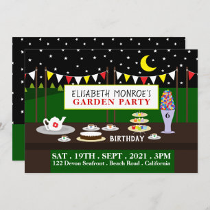 Invitation Tea Party de jardin, fête d'anniversaire
