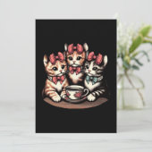 Invitation Tea Party de Kittens vintage (Debout devant)