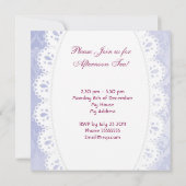 Invitation Tea Party de l'après-midi Tea Party Purple Floral (Dos)