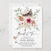 Invitation Tea Party de mariée Animaux et Fête des mariées ve (Devant)