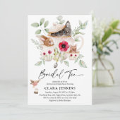 Invitation Tea Party de mariée Animaux et Fête des mariées ve (Debout devant)