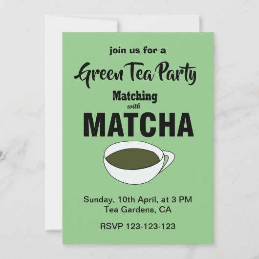 Invitation Tea Party de Matcha Green (Devant)