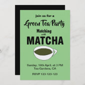 Invitation Tea Party de Matcha Green (Devant / Derrière)