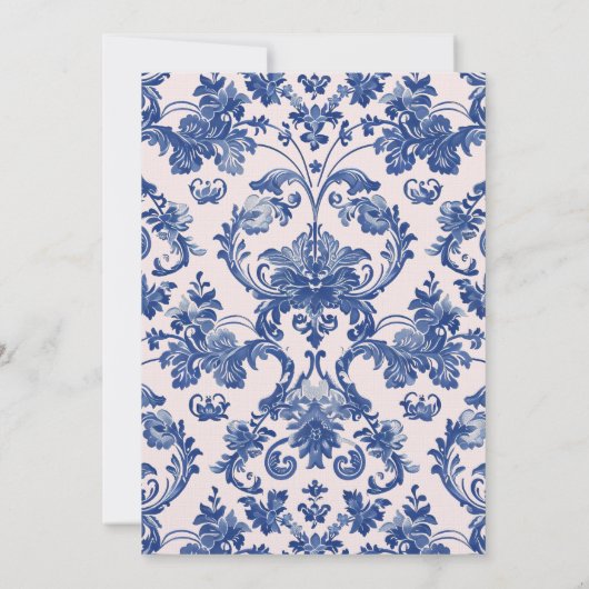 Invitation Tea Party de Noël rose et bleu (Dos)