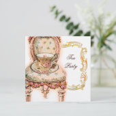 Invitation Tea Party de rose victorienne (Debout devant)