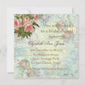 Invitation Tea Party de rose victorienne (Dos)