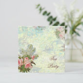 Invitation Tea Party de rose victorienne (Debout devant)