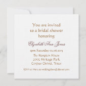 Invitation Tea Party de rose victorienne (Dos)