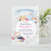 Invitation Tea Party Dentelle Doily Aquarelle (Debout devant)