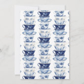 Invitation Tea Party Dusty Blue Chinoiserie Douche (Dos)