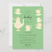 Invitation Tea Party Elegant Boho Lace Baby shower neutre (Devant)
