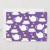 Invitation Tea Party Enfants 1er anniversaire Filles roses et (Dos)