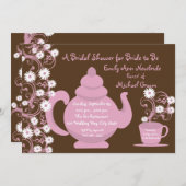 Invitation Tea Party et Daisy Fête des mariées (Devant / Derrière)