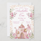 Invitation Tea Party Fairy Girl Blush Rose Flowers Anniversai (Devant)