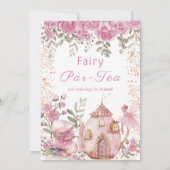 Invitation Tea Party Fairy Girl Blush Rose Flowers Anniversai (Dos)