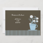 Invitation Tea Party Fête des mariées Bleu et Brown (Dos)