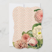 Invitation Tea Party Fête des mariées Chevron Stripes Rose (Dos)