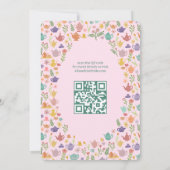 Invitation Tea Party Fête des mariées Cute CUSTOM QR Code (Dos)