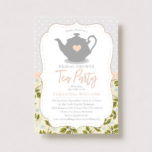 Invitation Tea Party Fête des mariées de théière sucrée