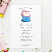 Invitation Tea Party Fête des mariées Élégante Teacups simple