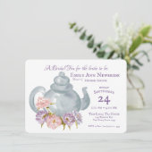 Invitation Tea Party Fête des mariées Floral Thé pot (Debout devant)